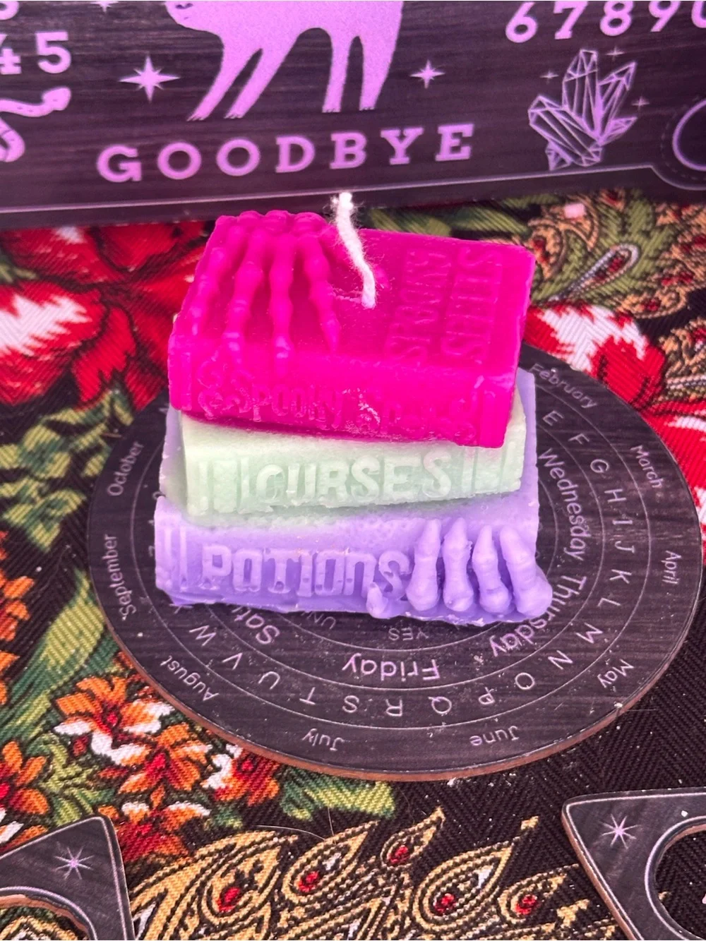 Mini Stacked Spell Books Candle | Witchy Book Candle | Gothic Library Decor